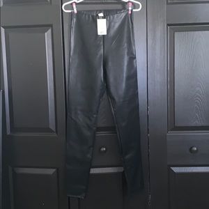 H&M black faux leather leggings